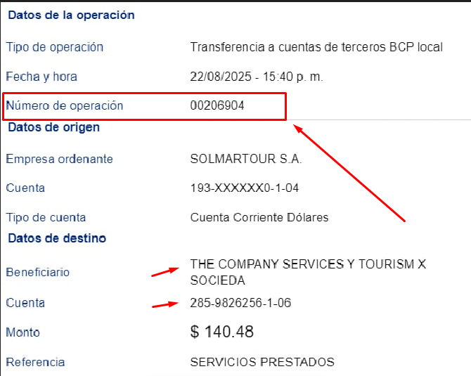 Ejemplo de voucher bancario